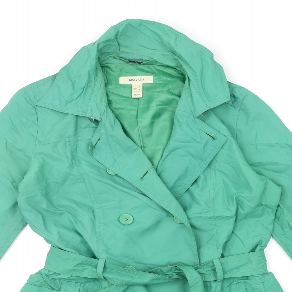 Mango Womens Green   Trench Coat Coat Size M