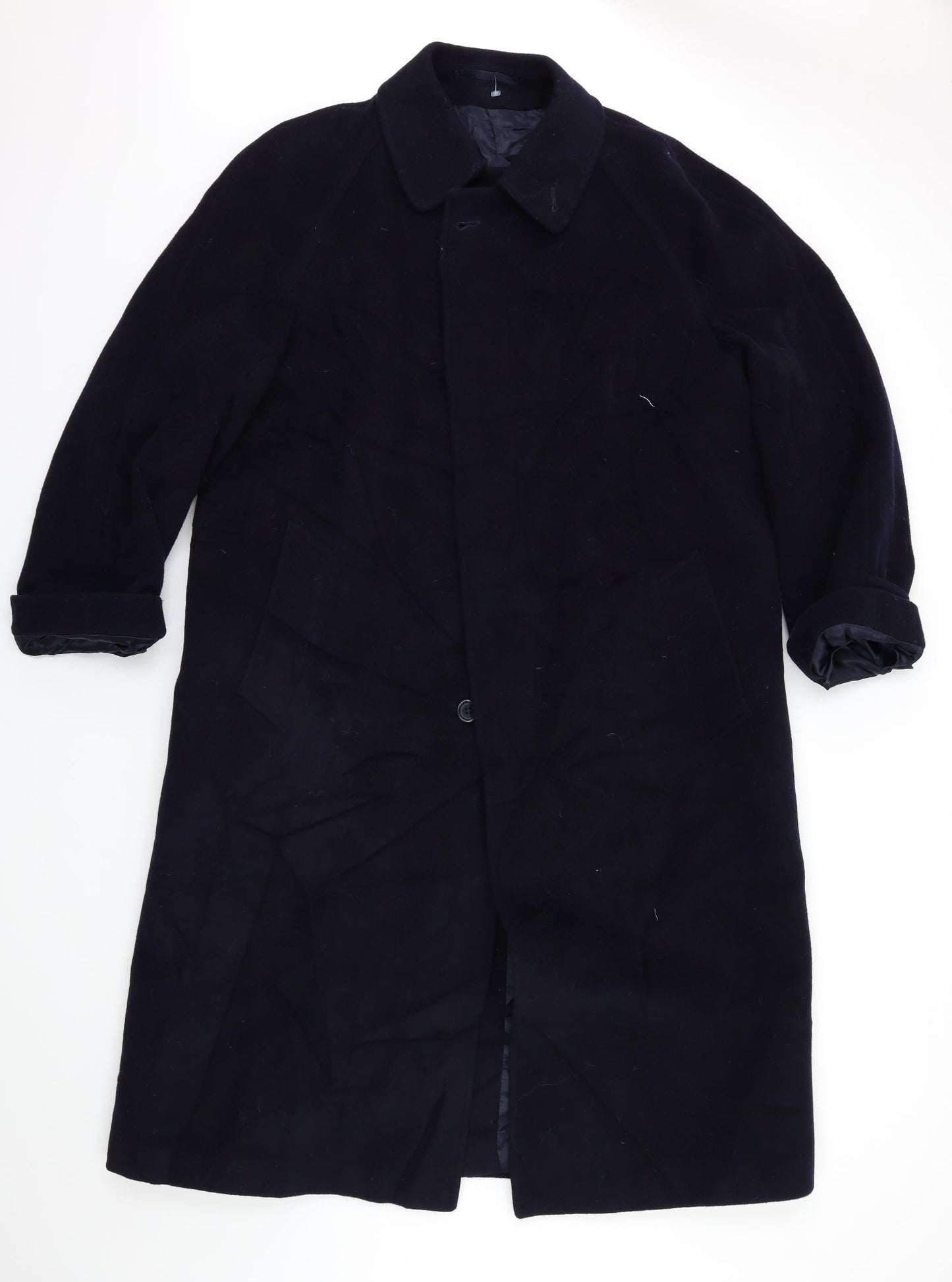 Jaeger Mens Blue   Overcoat Coat Size L