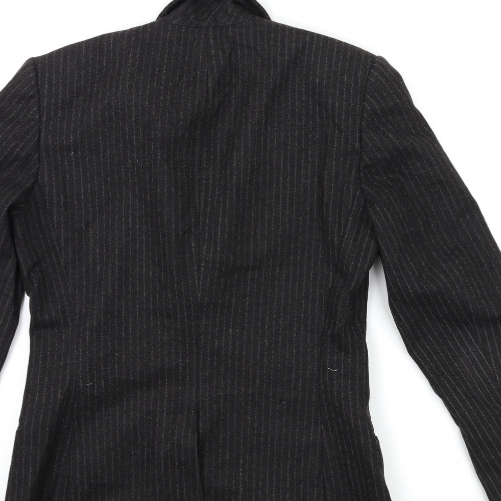 Ralph Lauren Womens Grey Striped  Jacket Blazer Size 8