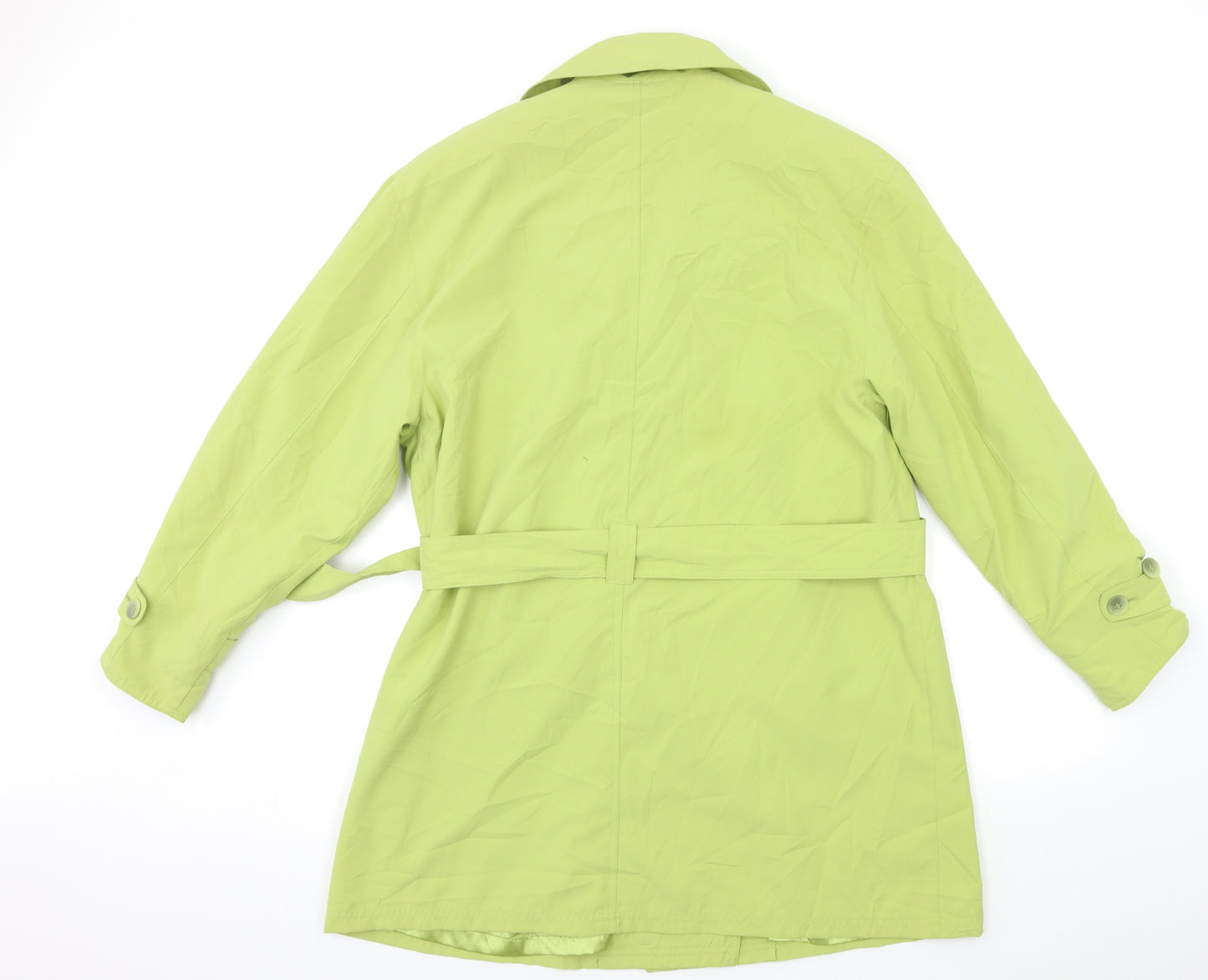 Four Seasons Womens Green  Rayon Trench Coat Coat Size M