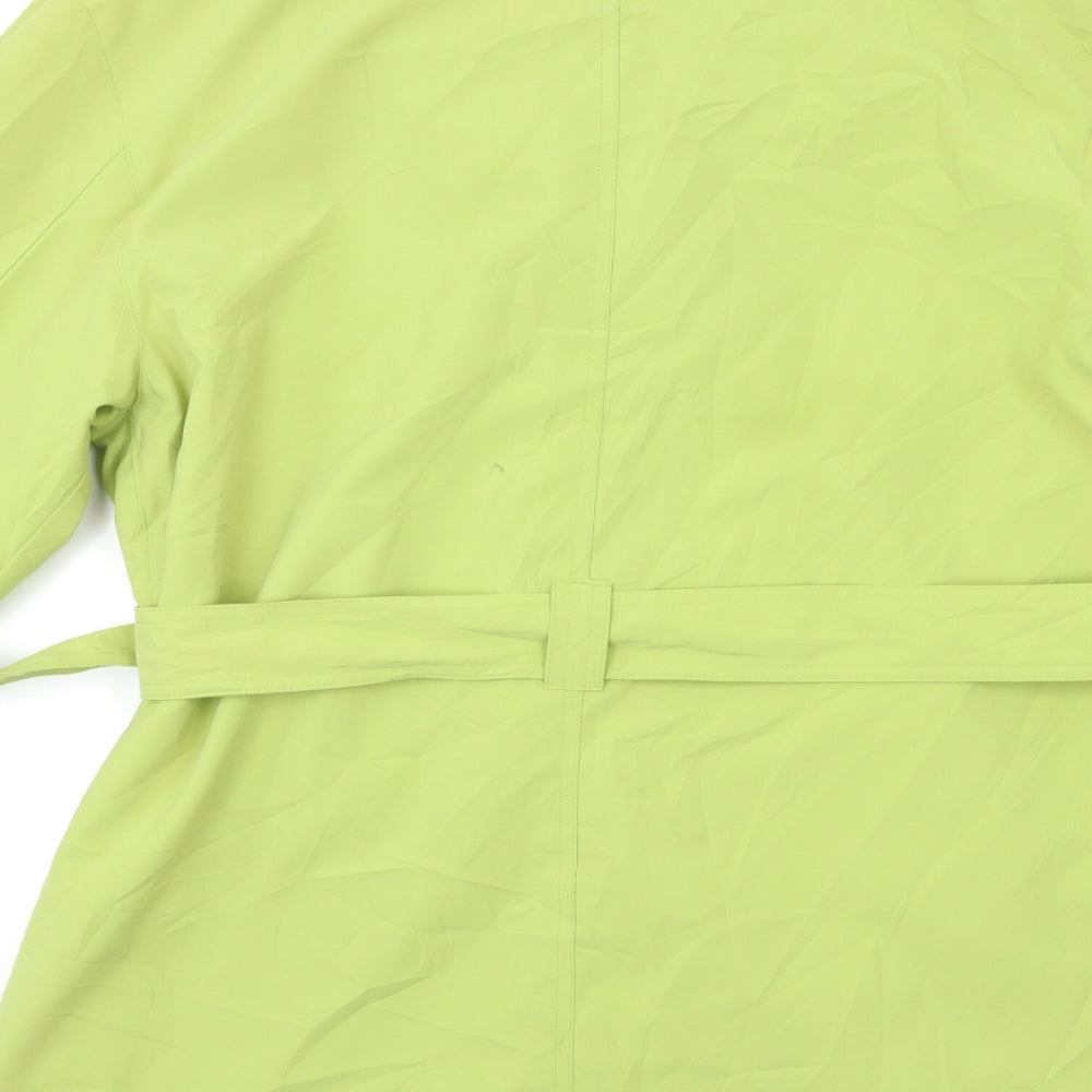 Four Seasons Womens Green  Rayon Trench Coat Coat Size M