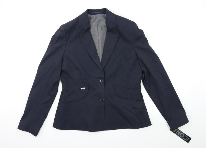 ICONA Womens Blue   Jacket Suit Jacket Size 14