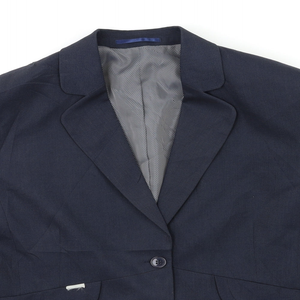 ICONA Womens Blue   Jacket Suit Jacket Size 14