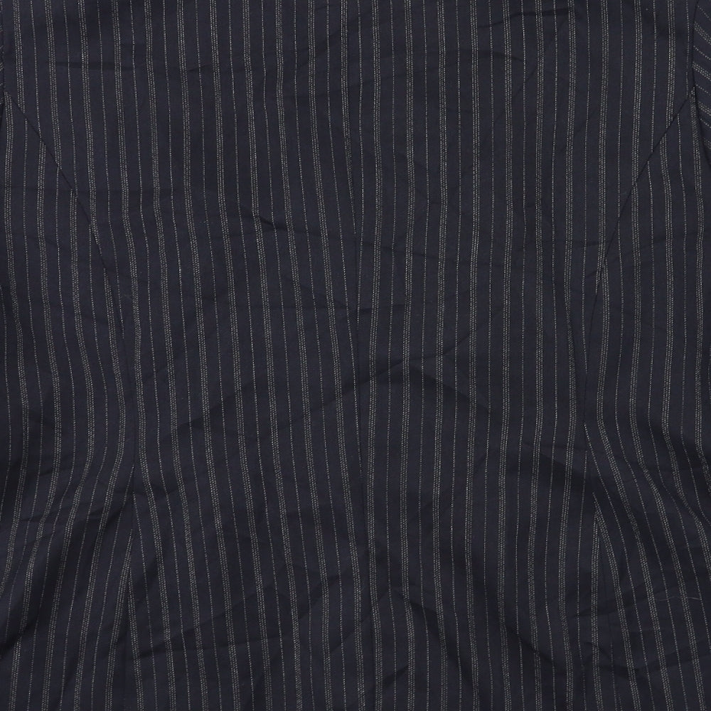 essence Womens Blue Striped  Jacket Suit Jacket Size 18