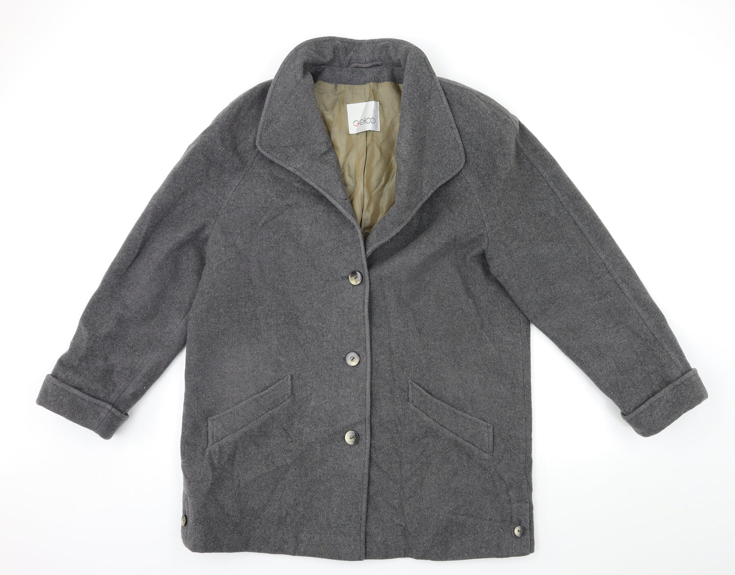 Gelco Womens Grey   Overcoat Coat Size 12