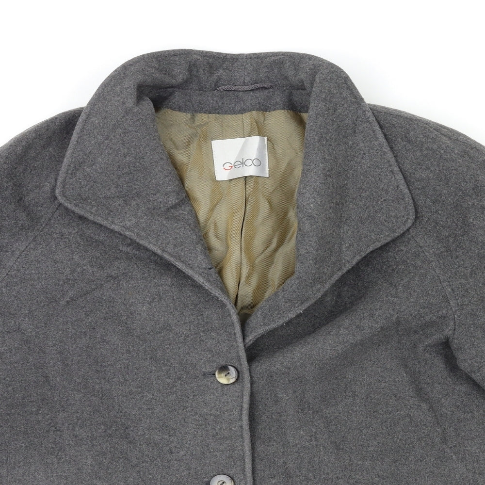 Gelco Womens Grey   Overcoat Coat Size 12