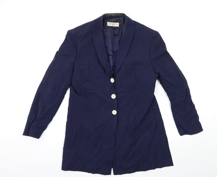 Apriori Womens Blue Jacket Blazer Size 12