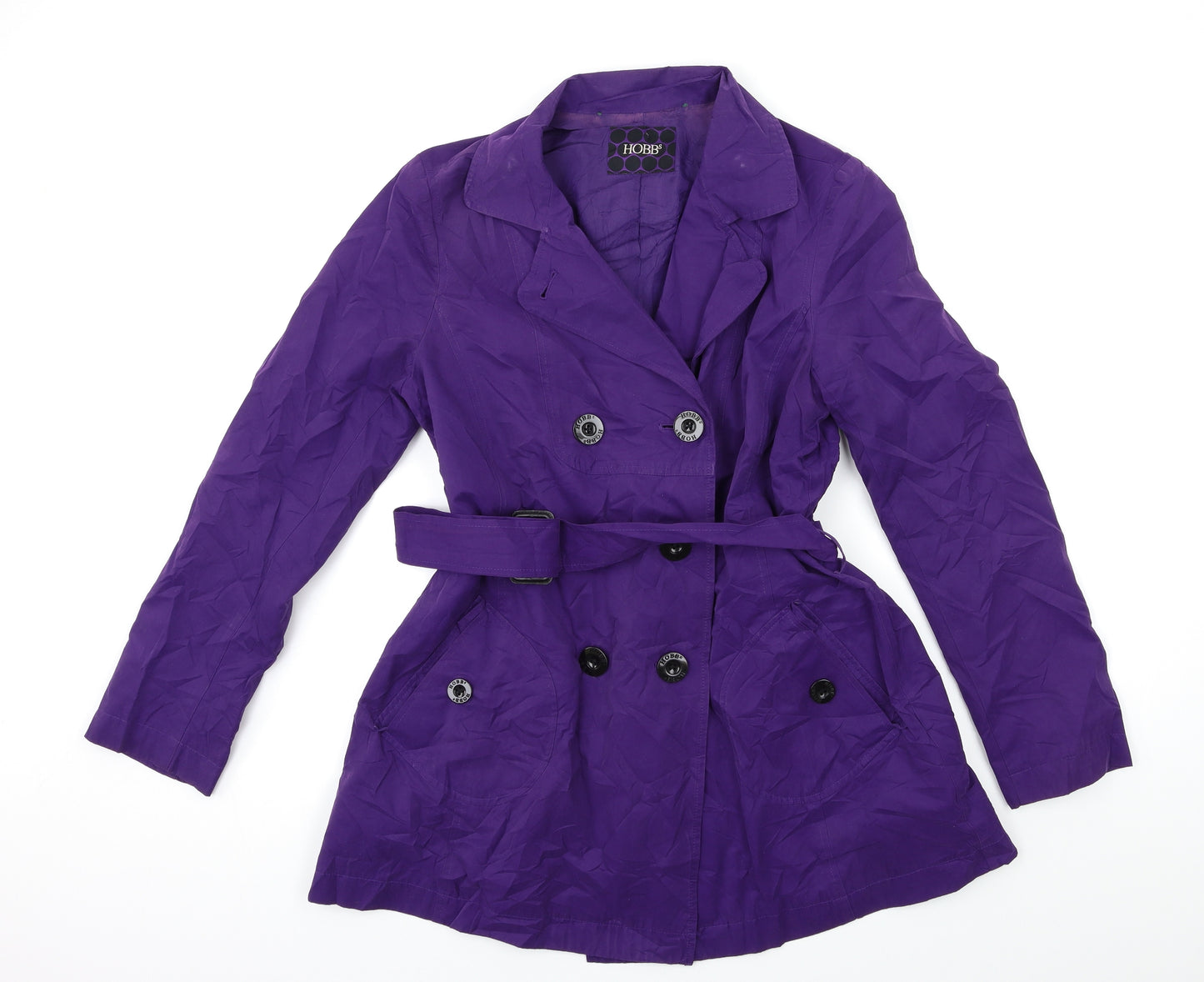 Hobbs Womens Purple   Trench Coat Coat Size 10