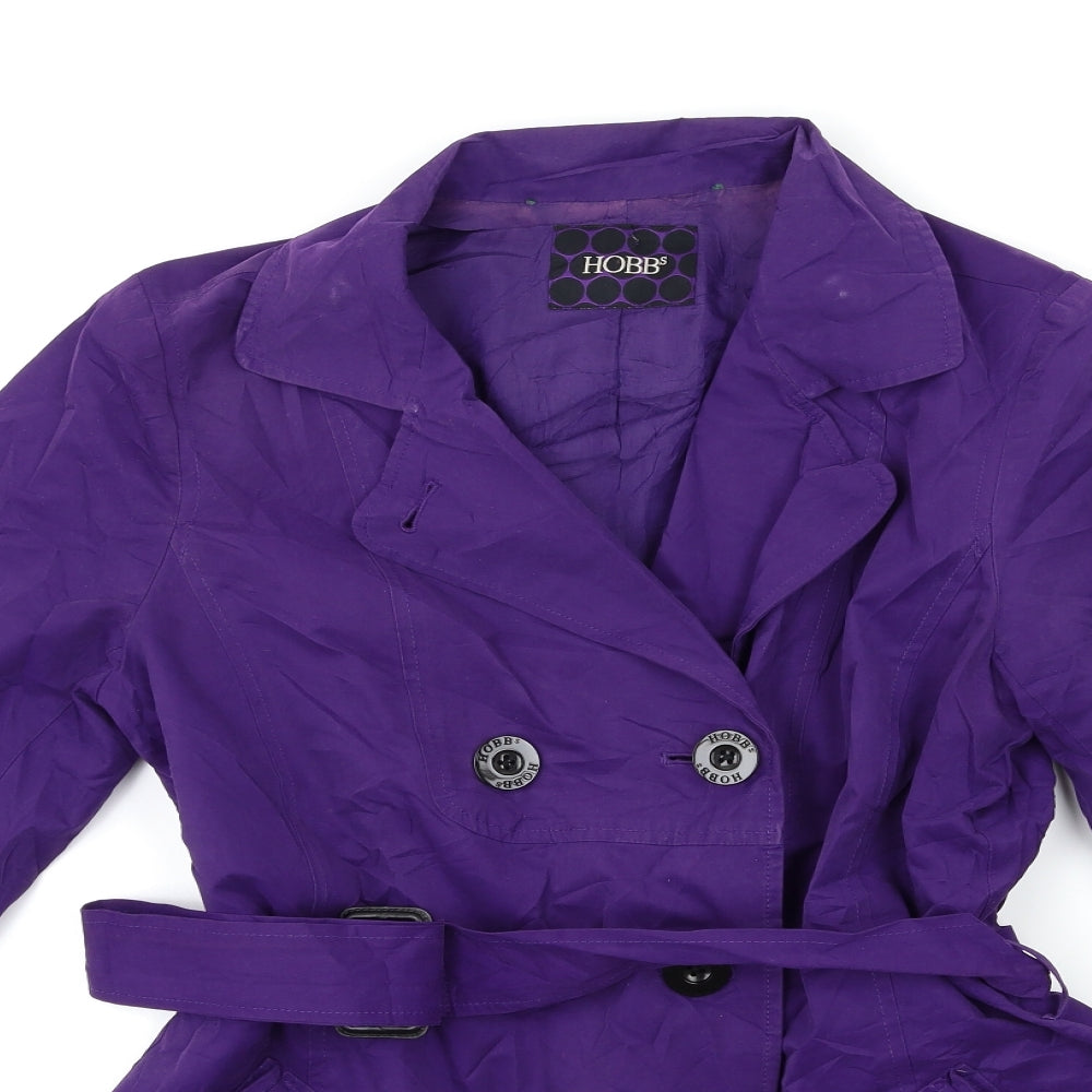 Hobbs Womens Purple   Trench Coat Coat Size 10