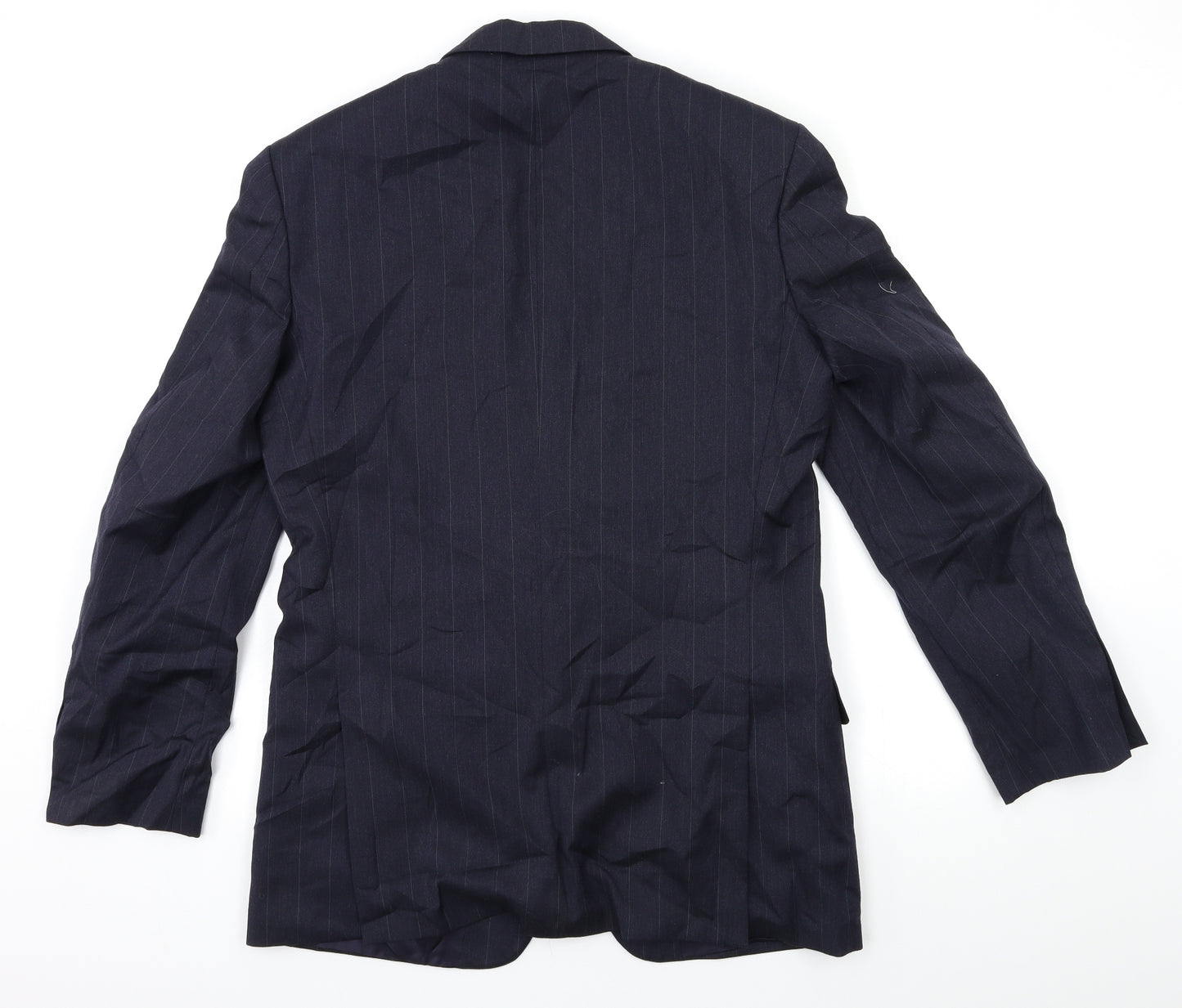 Preworn Mens Blue Striped  Jacket Suit Jacket Size 38