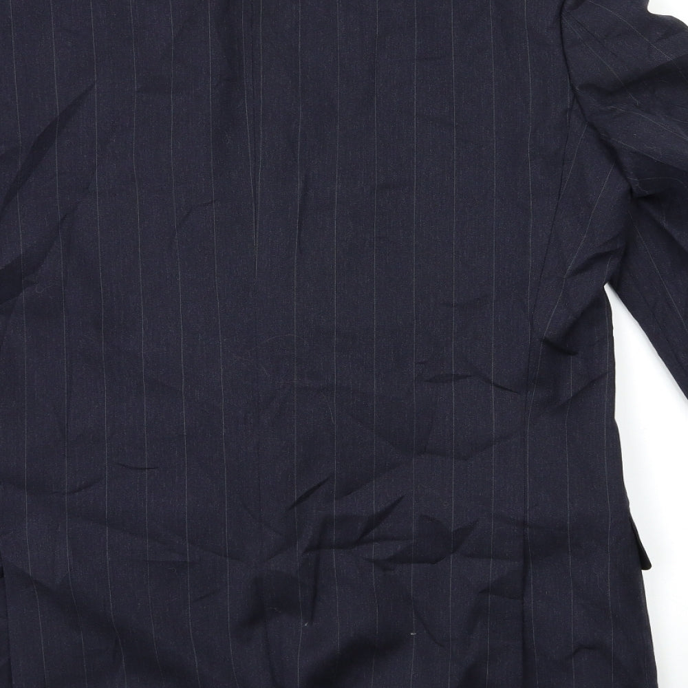 Preworn Mens Blue Striped  Jacket Suit Jacket Size 38