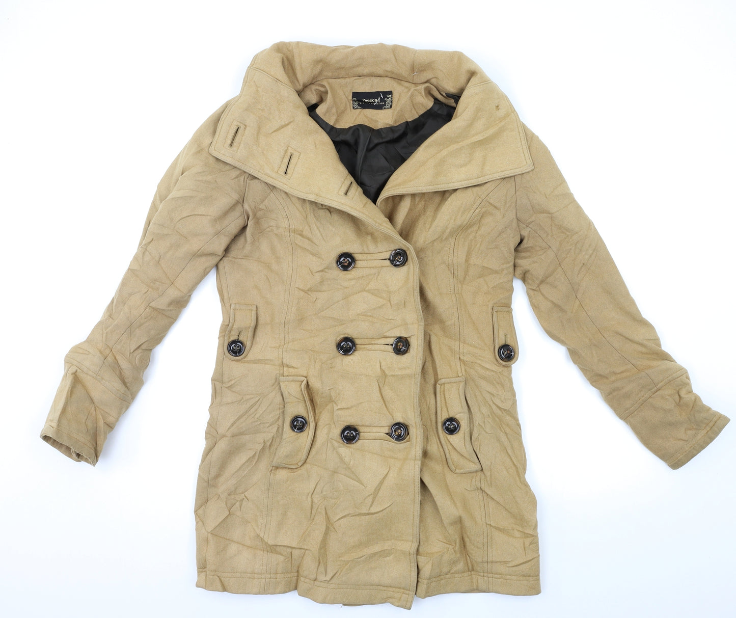 Yessica Womens Beige   Overcoat Coat Size 12