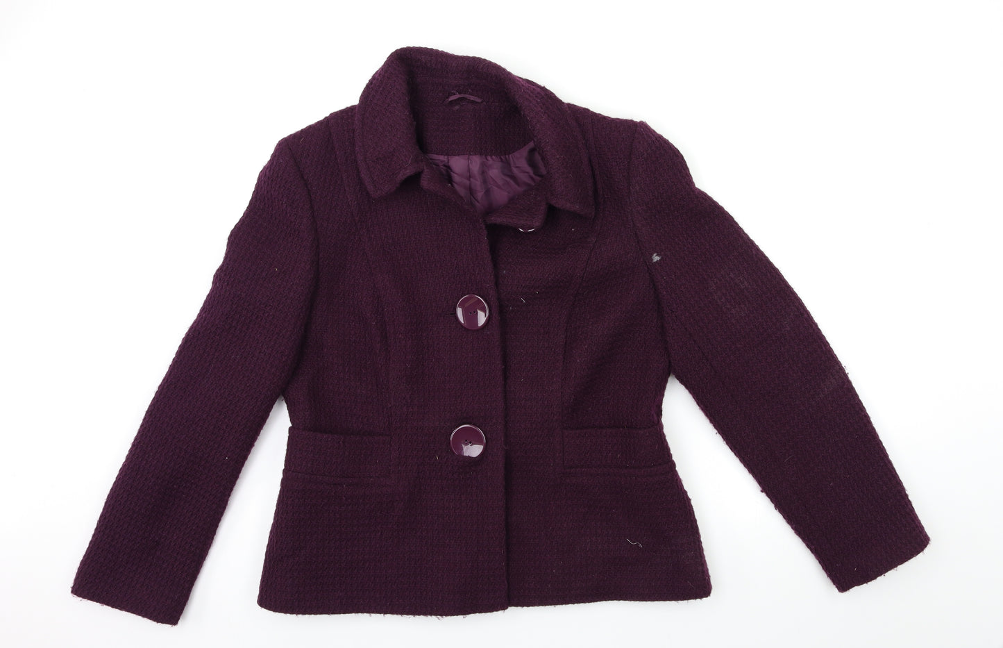 M&Co Womens Purple   Overcoat Coat Size 16