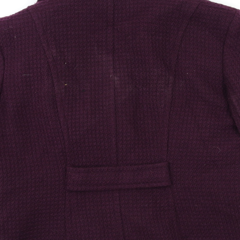 M&Co Womens Purple   Overcoat Coat Size 16