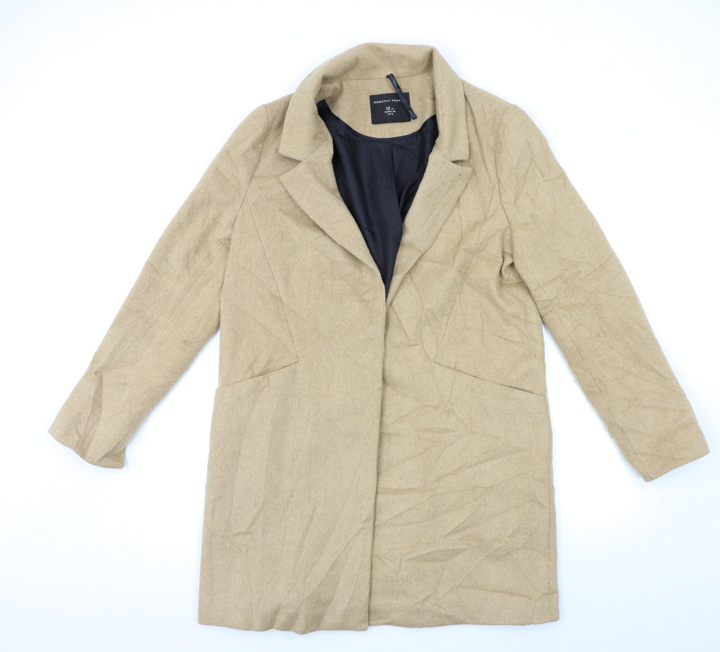 Dorothy Perkins Womens Beige   Overcoat Coat Size 12