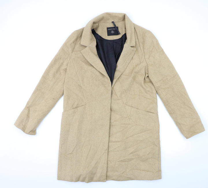 Dorothy Perkins Womens Beige   Overcoat Coat Size 12