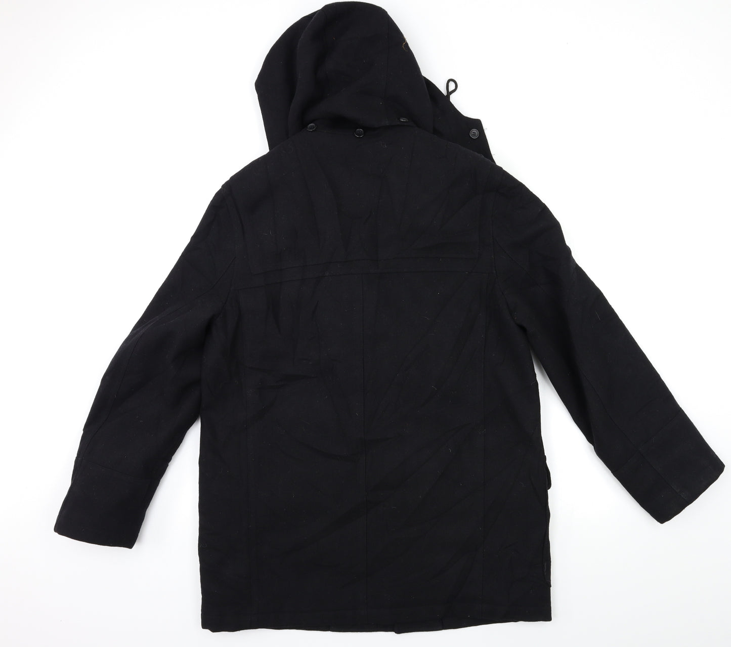 BRICE Mens Black   Overcoat Coat Size M