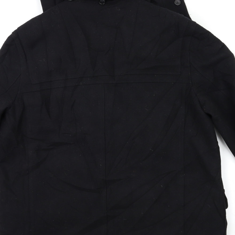 BRICE Mens Black   Overcoat Coat Size M