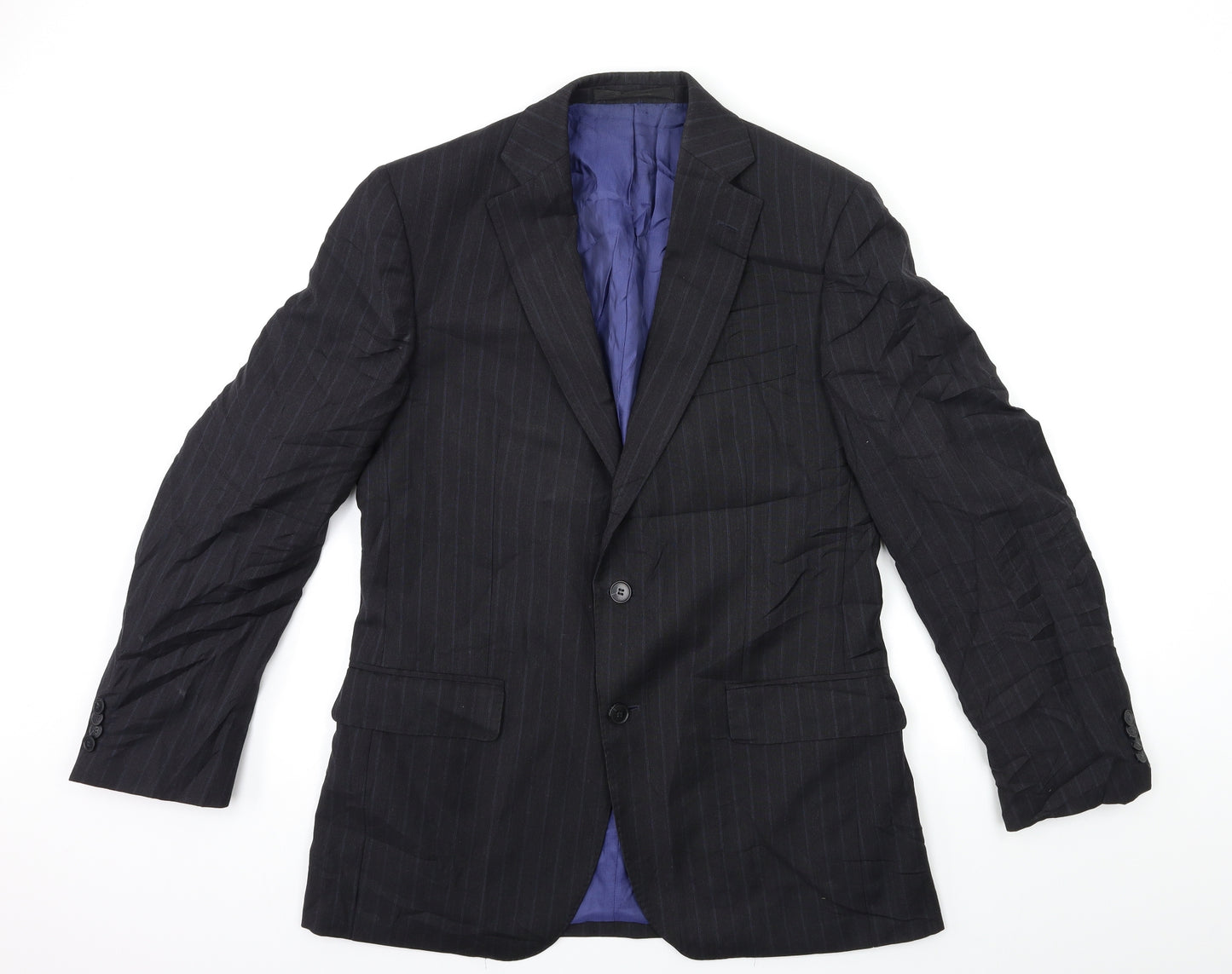 Marks and Spencer Mens Blue Striped  Jacket Suit Jacket Size 40
