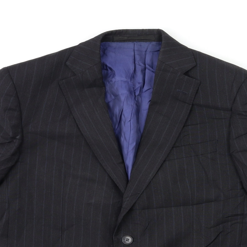 Marks and Spencer Mens Blue Striped  Jacket Suit Jacket Size 40