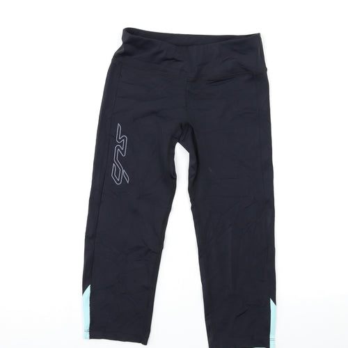 Sports Performance Womens Blue   Compression Leggings Size 10 L18 in - `