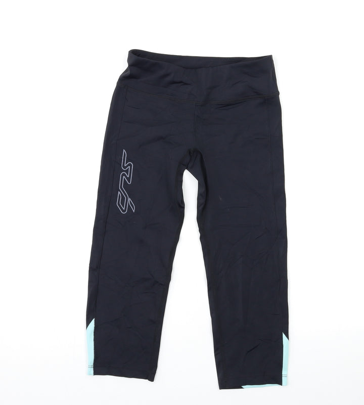 Sports Performance Womens Blue Compression Leggings Size 10 L18 in - `