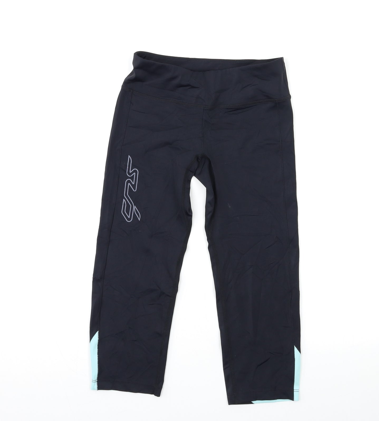 Sports Performance Womens Blue   Compression Leggings Size 10 L18 in - `