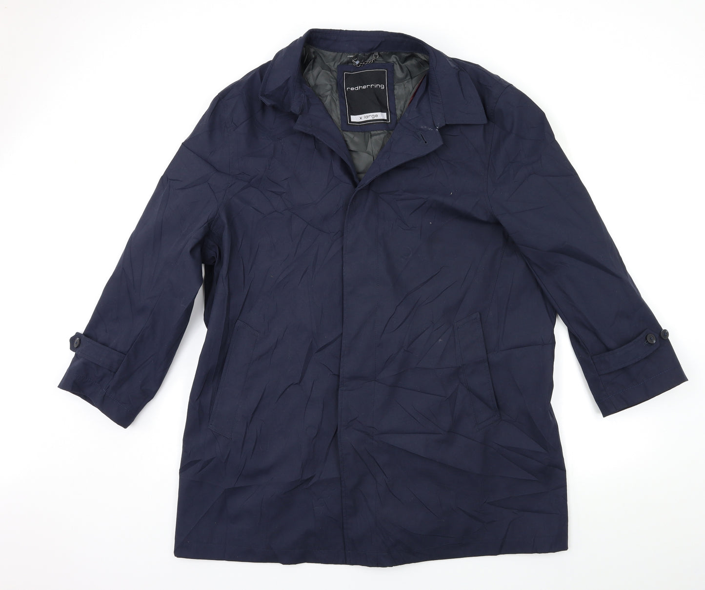 Red Herring Mens Blue   Overcoat Coat Size XL