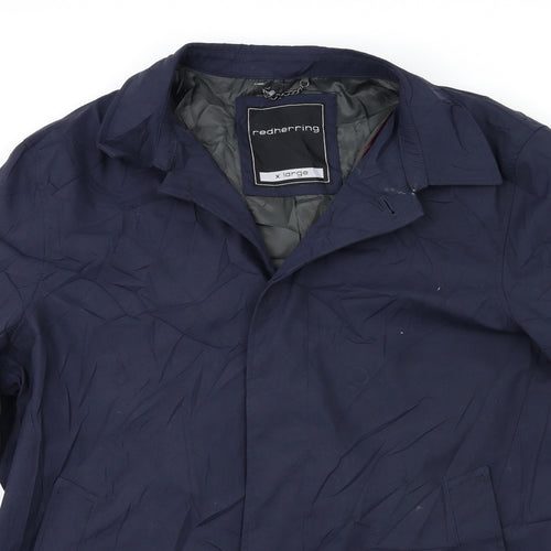 Red Herring Mens Blue   Overcoat Coat Size XL