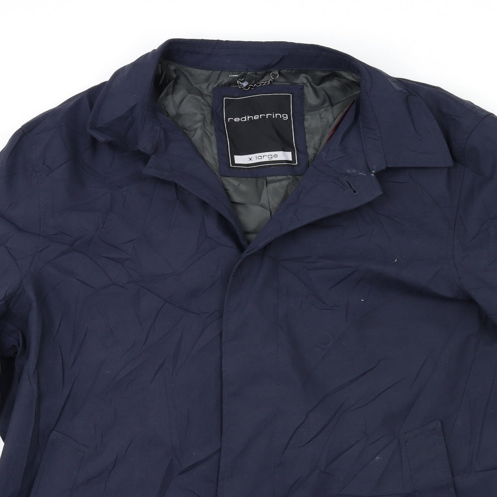 Red Herring Mens Blue   Overcoat Coat Size XL