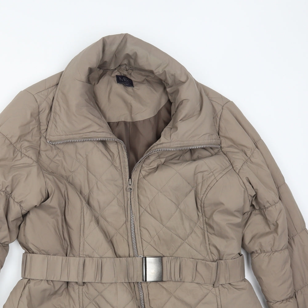 Marks and Spencer Womens Beige   Anorak Jacket Size L  - concealed hood