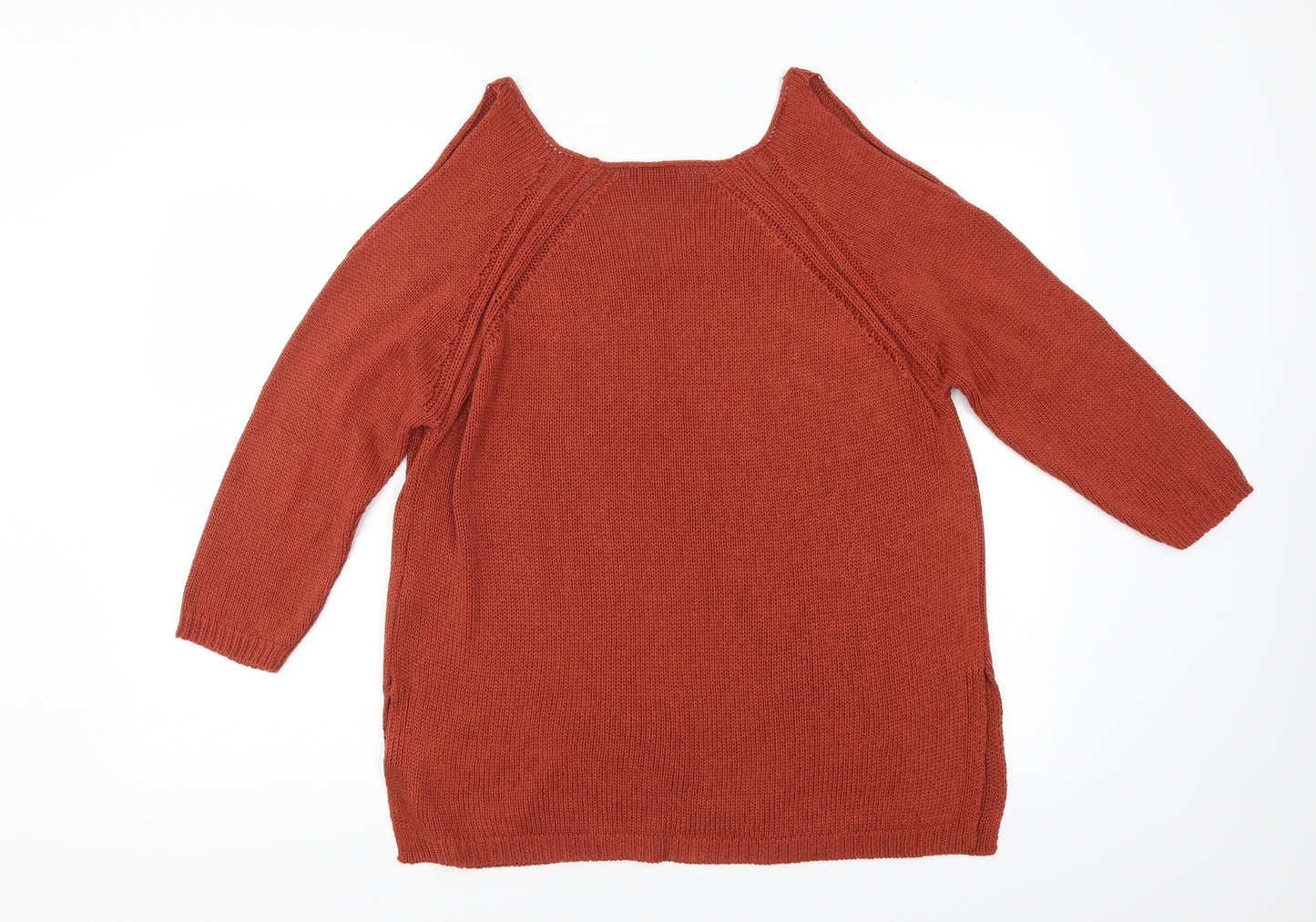 F&F Womens Orange   Pullover Jumper Size 16  - cold shoudler