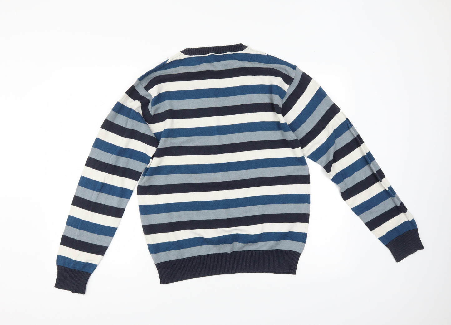 Petroleum Mens Blue Striped  Pullover Jumper Size M