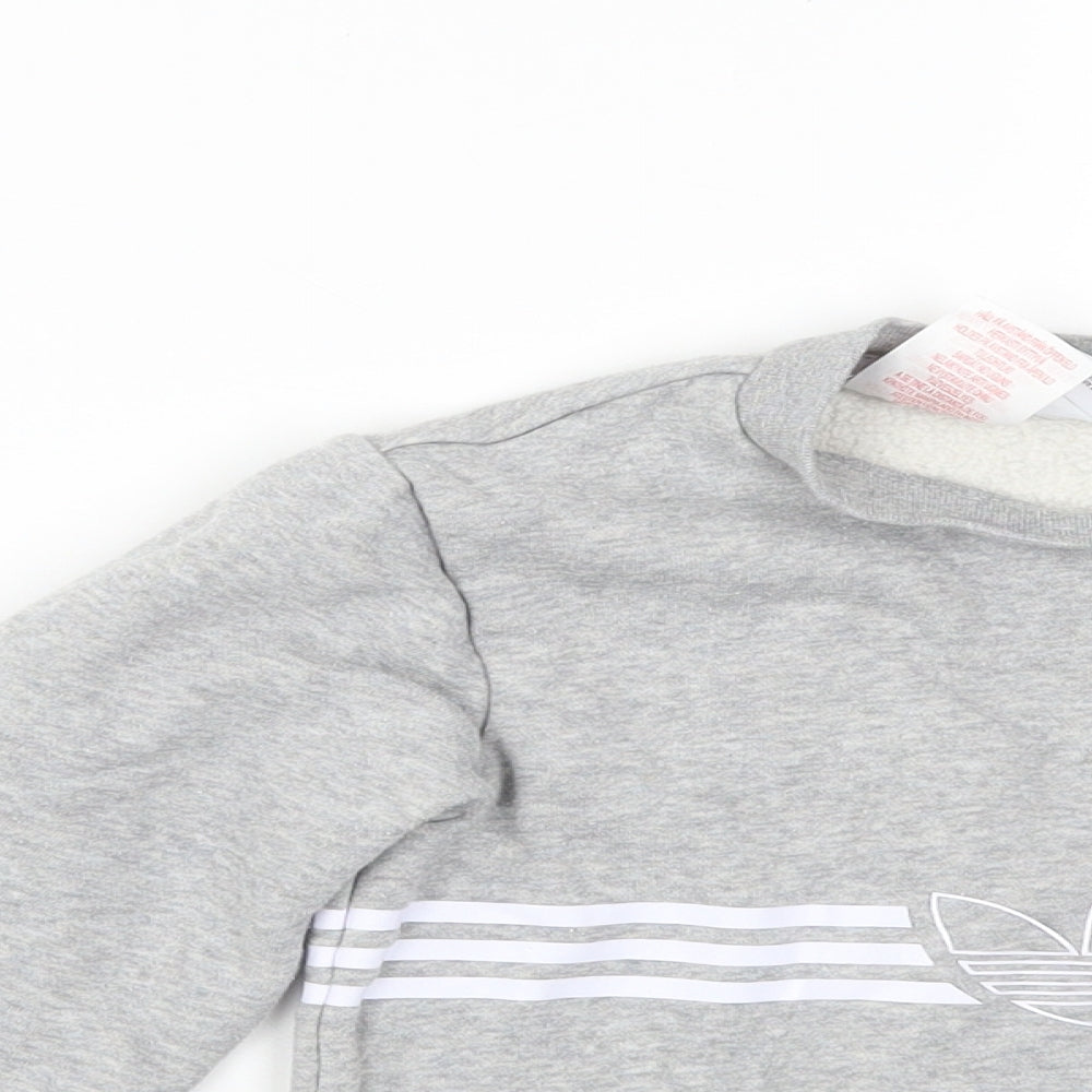 adidas Boys Grey   Pullover Sweatshirt Size 6-7 Years