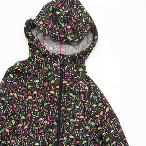 Primark Womens Black Geometric  Rain Coat Coat Size S  - Parka in a Pocket