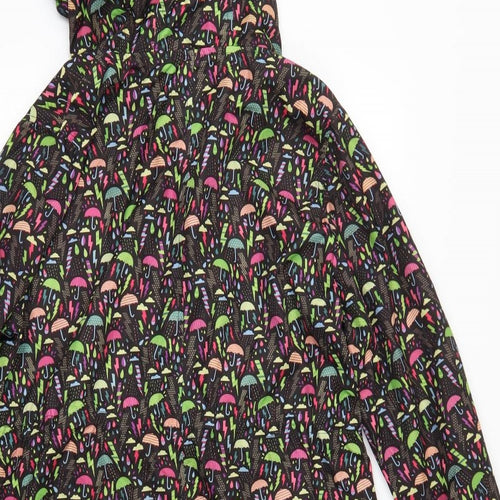 Primark Womens Black Geometric  Rain Coat Coat Size S  - Parka in a Pocket