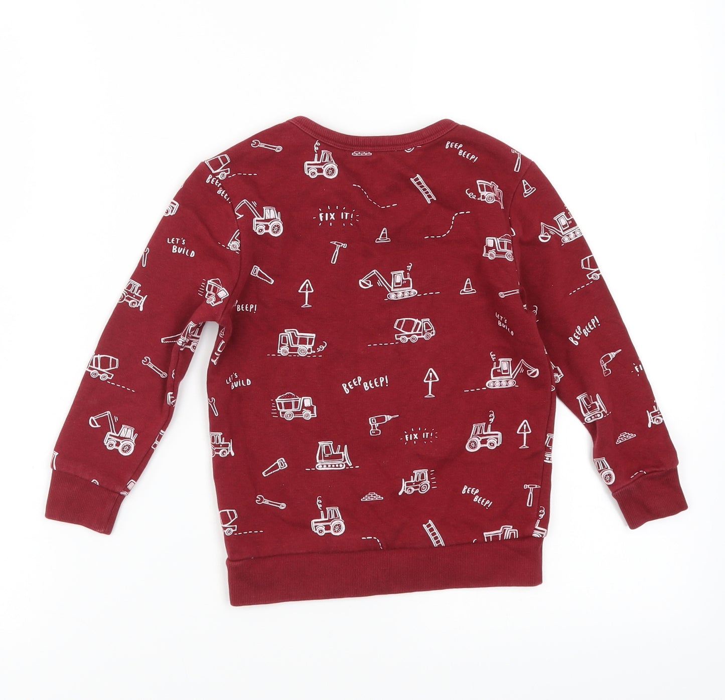 George Boys Red Geometric  Pullover Sweatshirt Size 2-3 Years