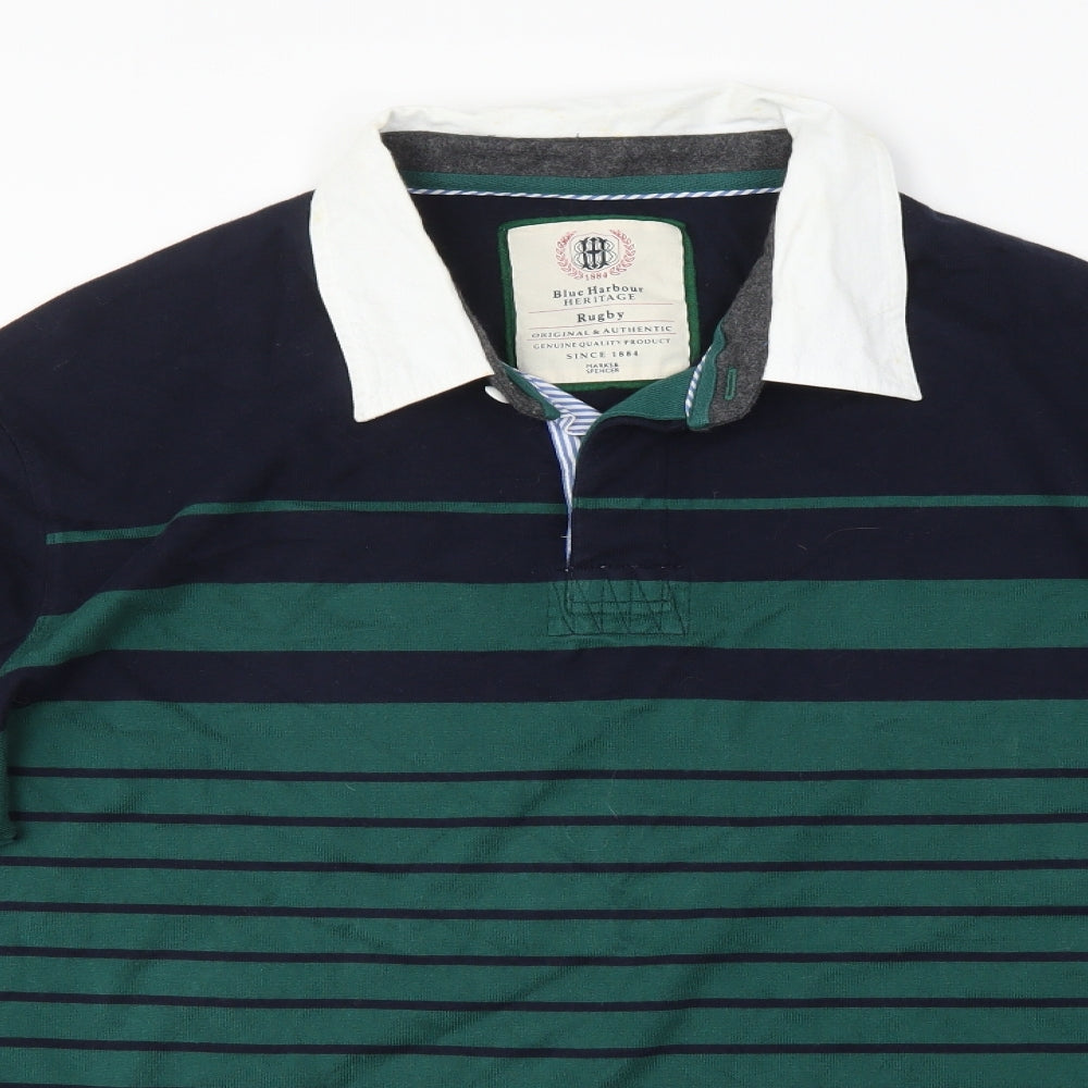 Marks and Spencer Mens Blue Striped  Pullover Sweatshirt Size XL