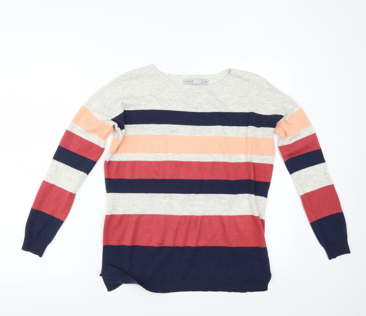 Oasis Womens Multicoloured Striped  Pullover Jumper Size XS