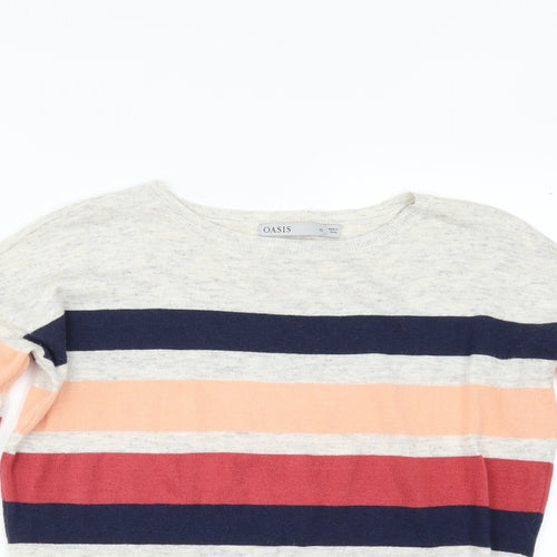 Oasis Womens Multicoloured Striped  Pullover Jumper Size XS