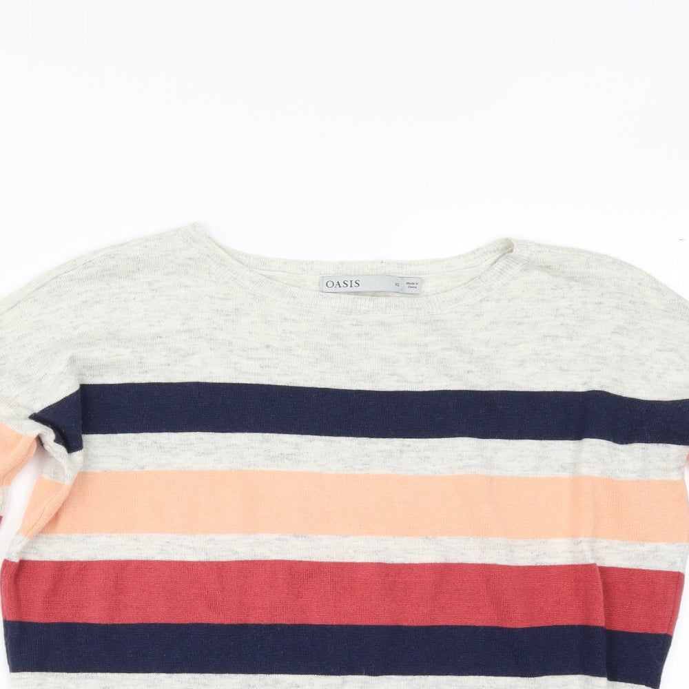 Oasis Womens Multicoloured Striped  Pullover Jumper Size XS