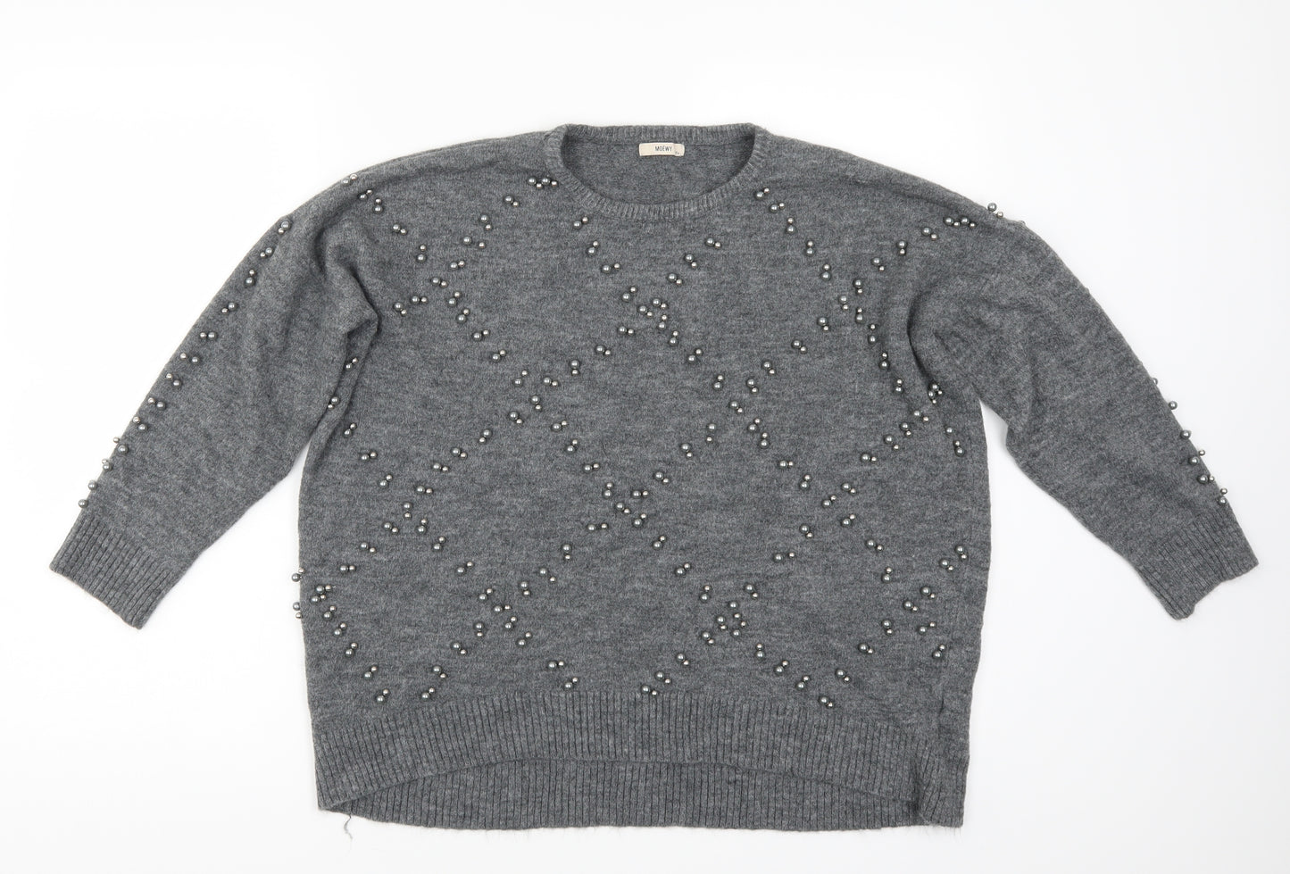 Moewy Womens Grey   Pullover Jumper Size M