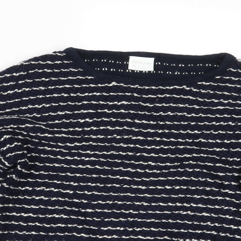 F&F Girls Blue Striped  Pullover Jumper Size 8 Years