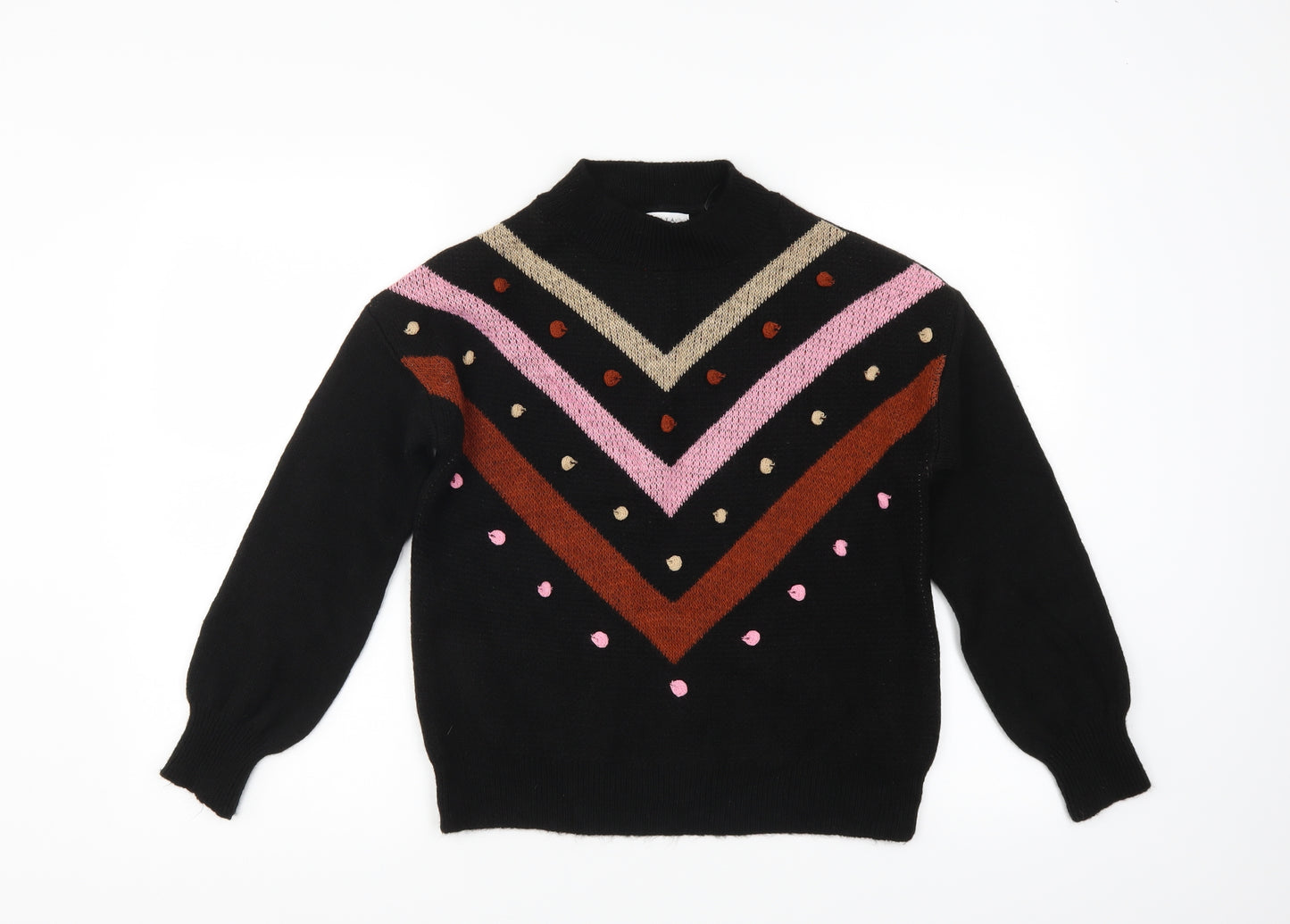 Papaya Womens Black Striped  Pullover Jumper Size S