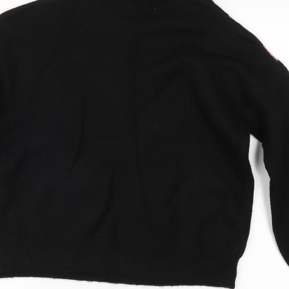 Papaya Womens Black Striped  Pullover Jumper Size S