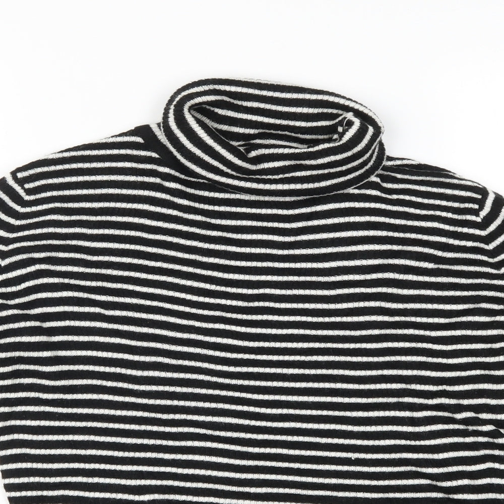 New Look Womens Black Striped  Pullover Jumper Size 12