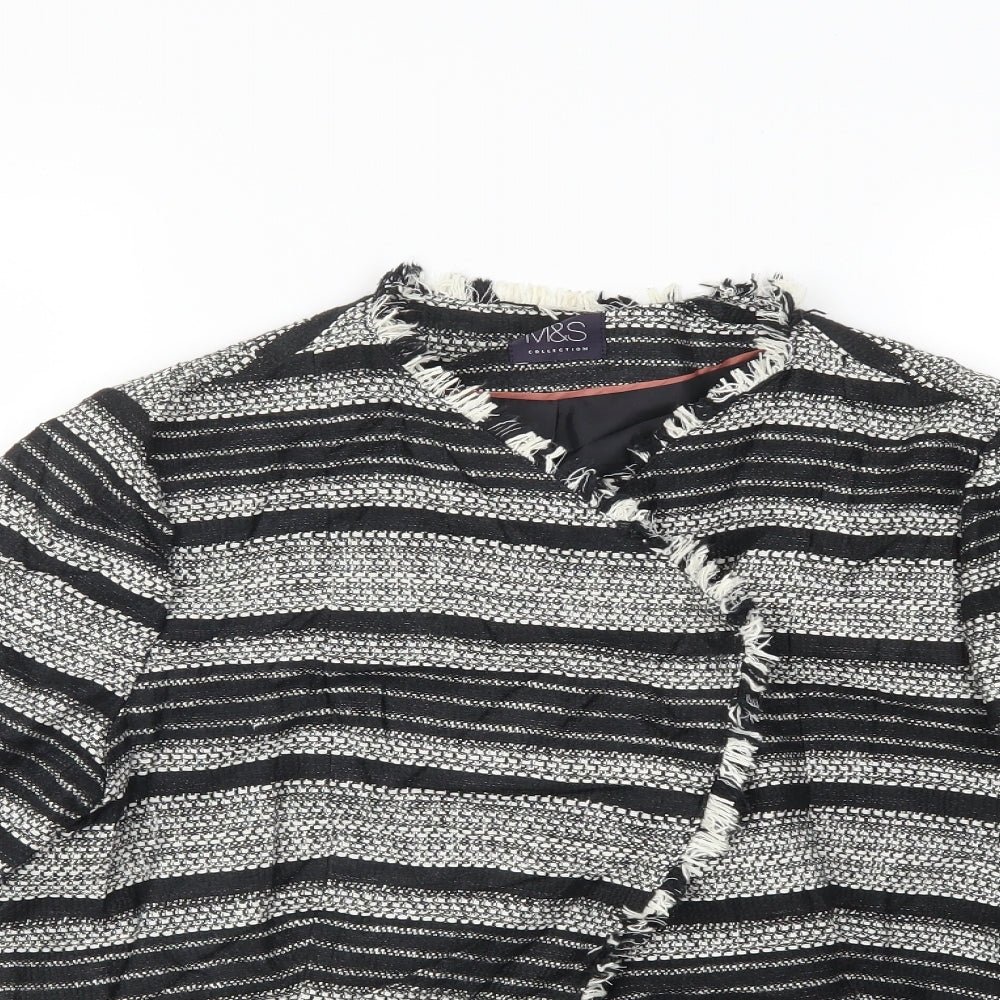 Marks and Spencer Womens Black Striped  Jacket  Size 12