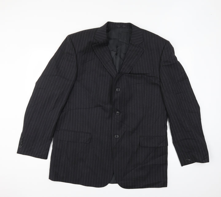 Taylor & Wright Mens Black Striped Jacket Suit Jacket Size 44