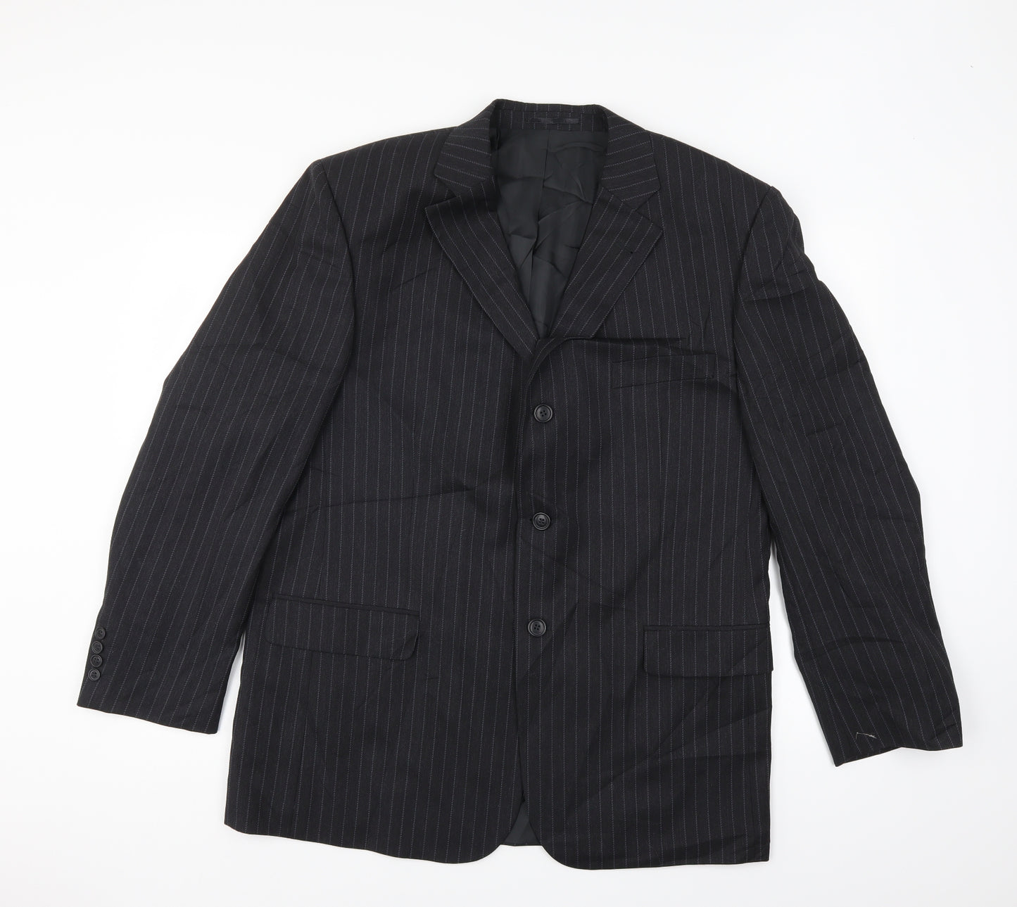 Taylor & Wright Mens Black Striped  Jacket Suit Jacket Size 44