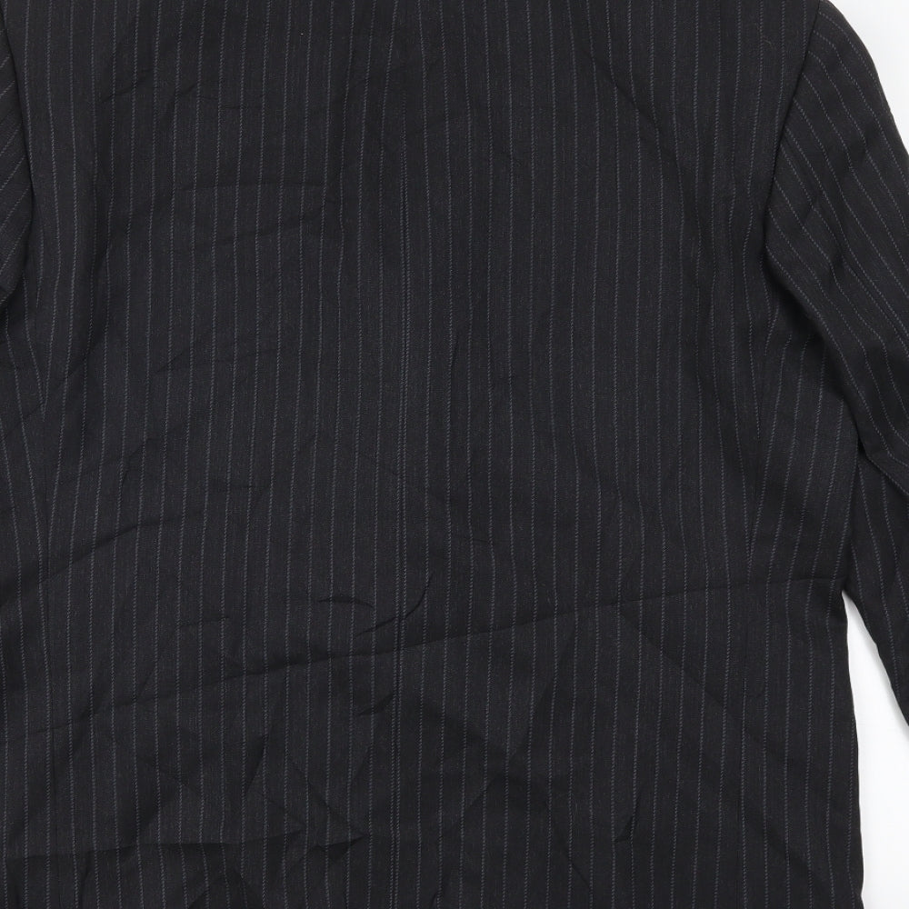 Taylor & Wright Mens Black Striped  Jacket Suit Jacket Size 44